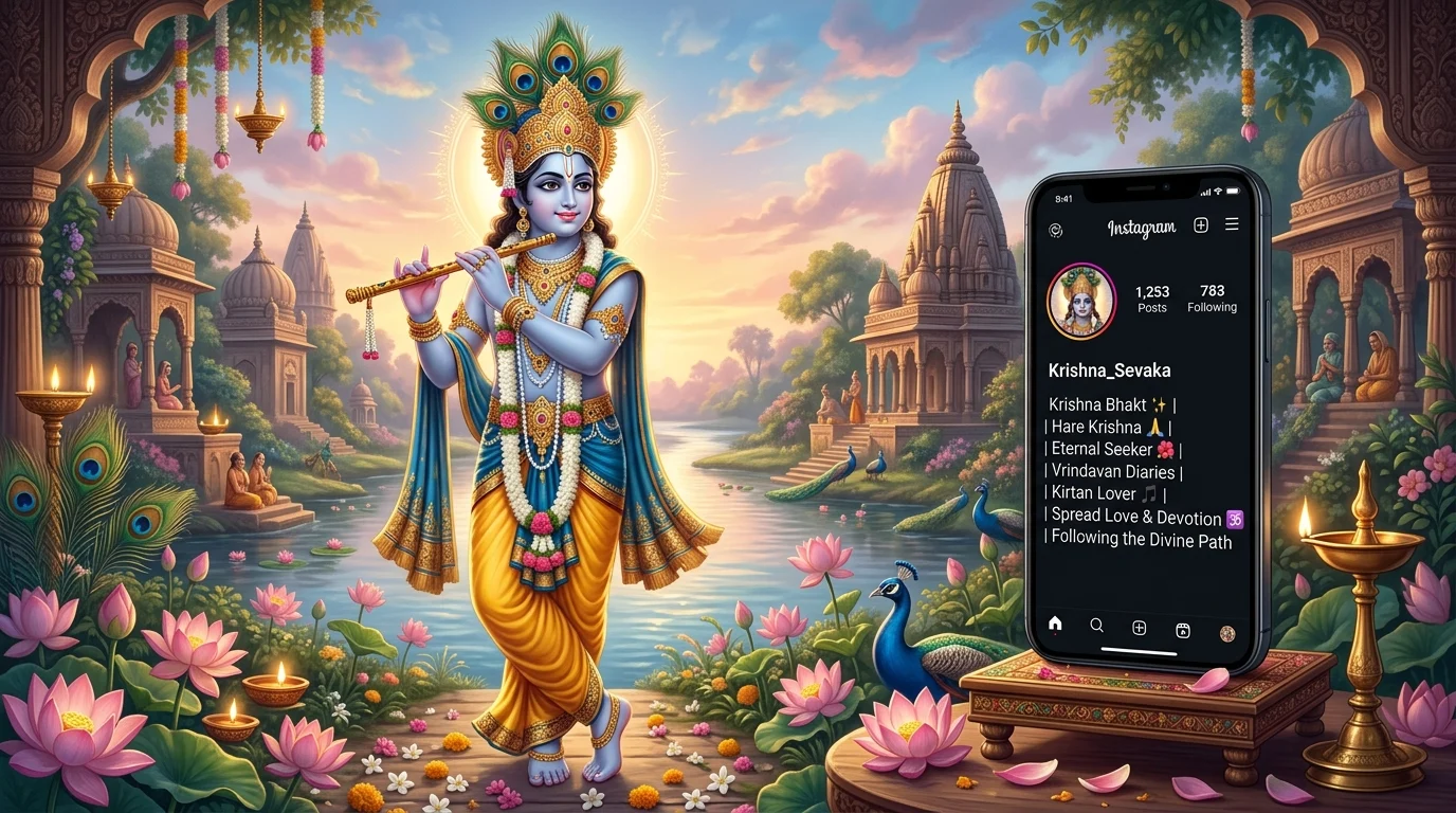 Krishna Bhakt Bio for Instagram
