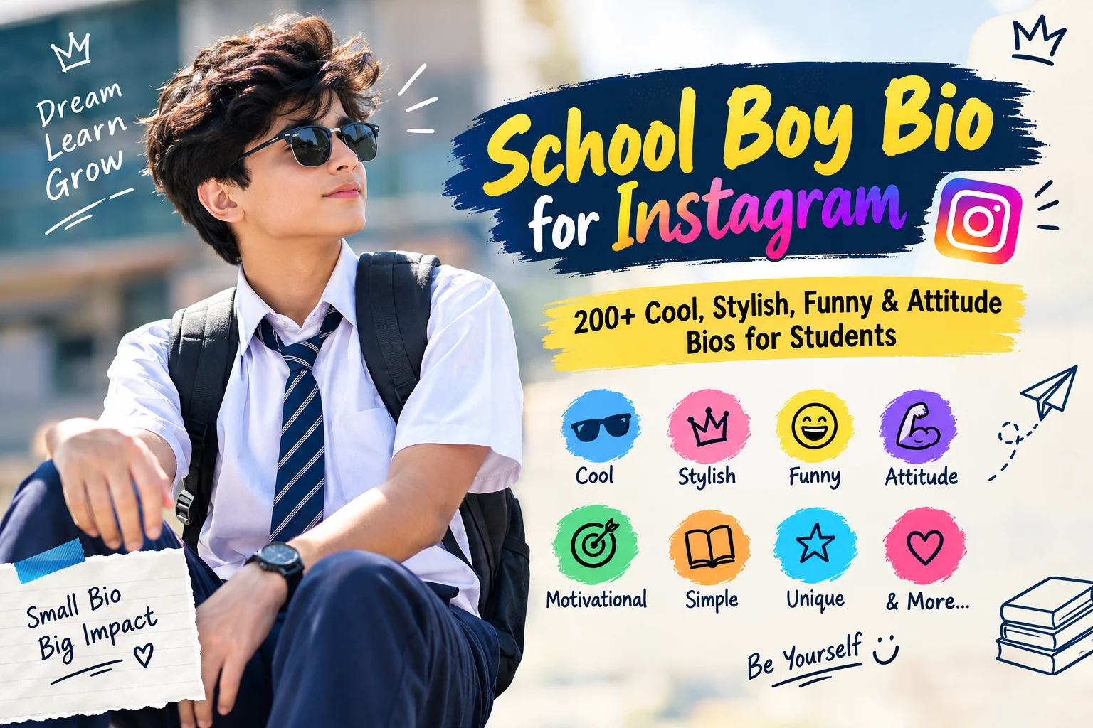 School Boy Bio for Instagram